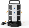 Power Strip Tower Surge Protector 12 Outlets 6 USB - Space-Saving