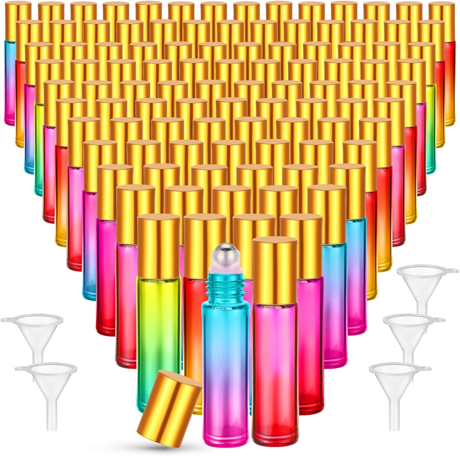 150 Pcs 10 ml Essential Oil Roller Bottles for Travel Use