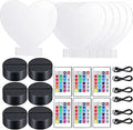6 Sets 3D Night LED Light Lamp Bases - Adjustable 16 Colors Heart