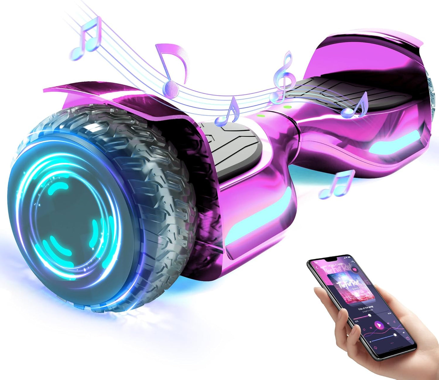 Colorful LED Light Scooter with Bluetooth Speaker for All Ages