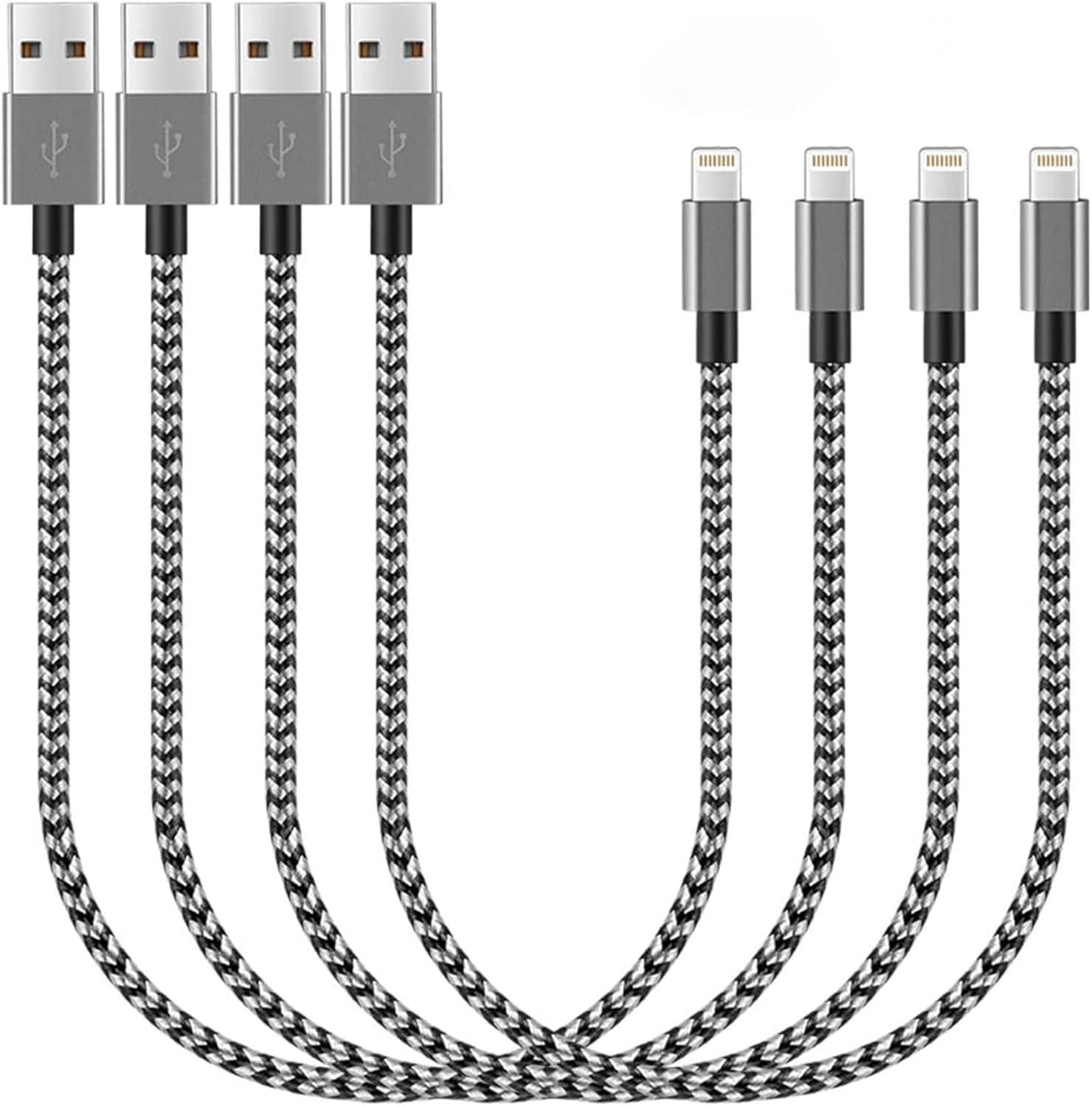 Fast Charging 1FT iPhone Charger Cable 4Pack