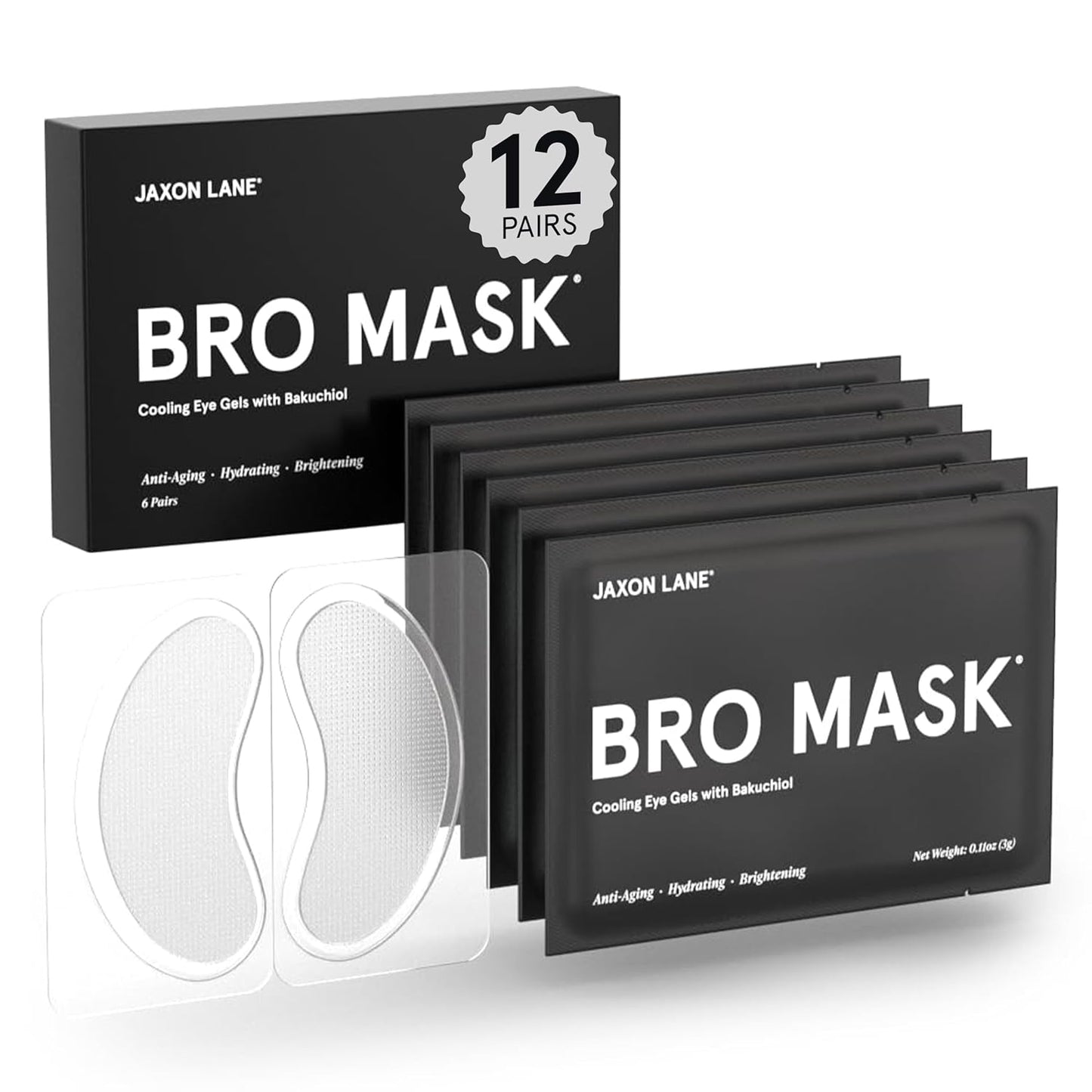 BRO MASK Under Eye Patches for Men - Cooling Eye Masks for Puffiness