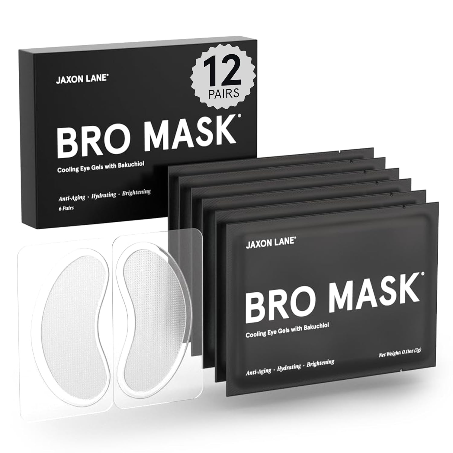 BRO MASK Under Eye Patches for Men - Cooling Eye Masks for Puffiness