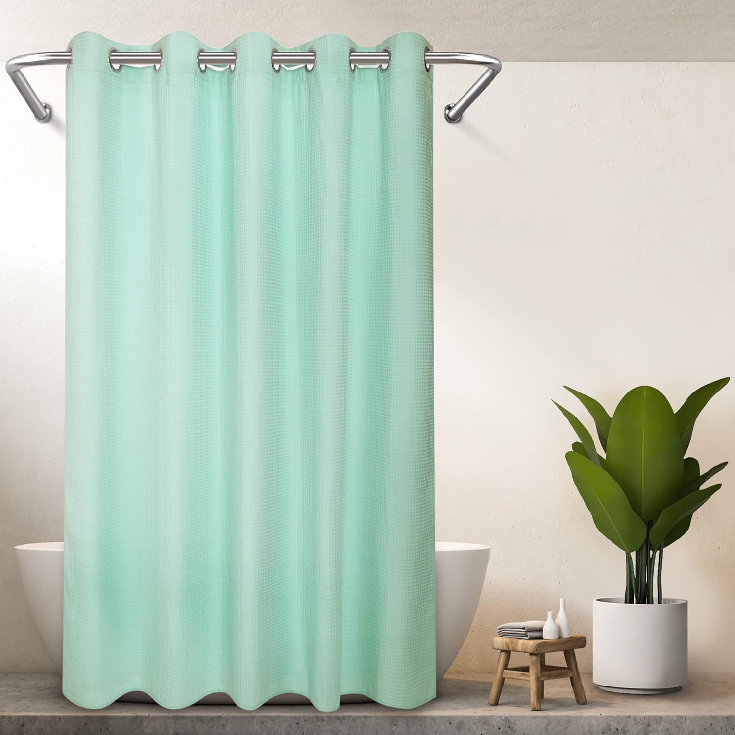 River Dream Hotel Grade Shower Curtain with Snap in Liner