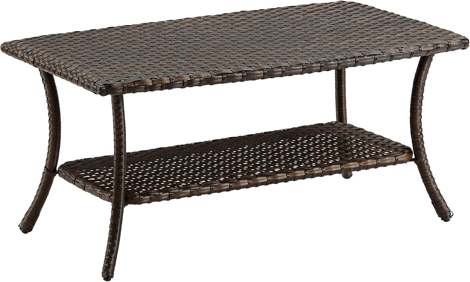Rilyson Patio Tables Outdoor Coffee Table with Storage Shelf