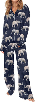 SHESHOW Satin Pajamas Set for Women - Comfortable Animal Print PJs is
