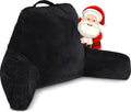 Husband Pillow Black Reading Pillow in Bed Rest Chair - Large Backrest