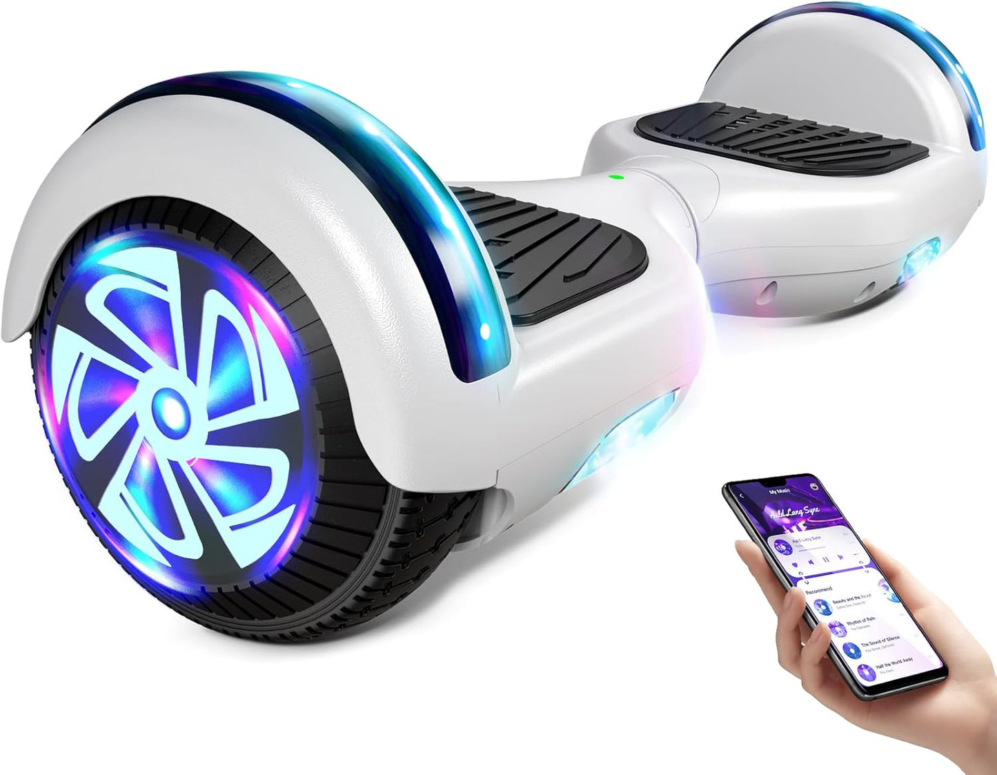 Scooter with Bluetooth and Colorful LED Lights for All Ages