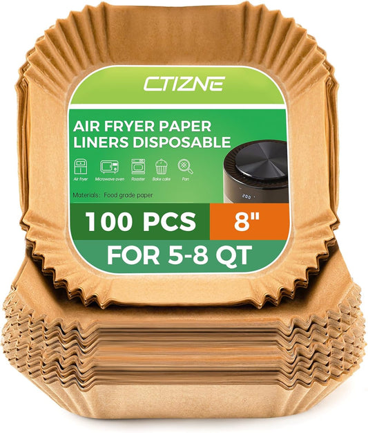 100PCS 8 Air Fryer Liners: Non-Stick & Water-Proof! 