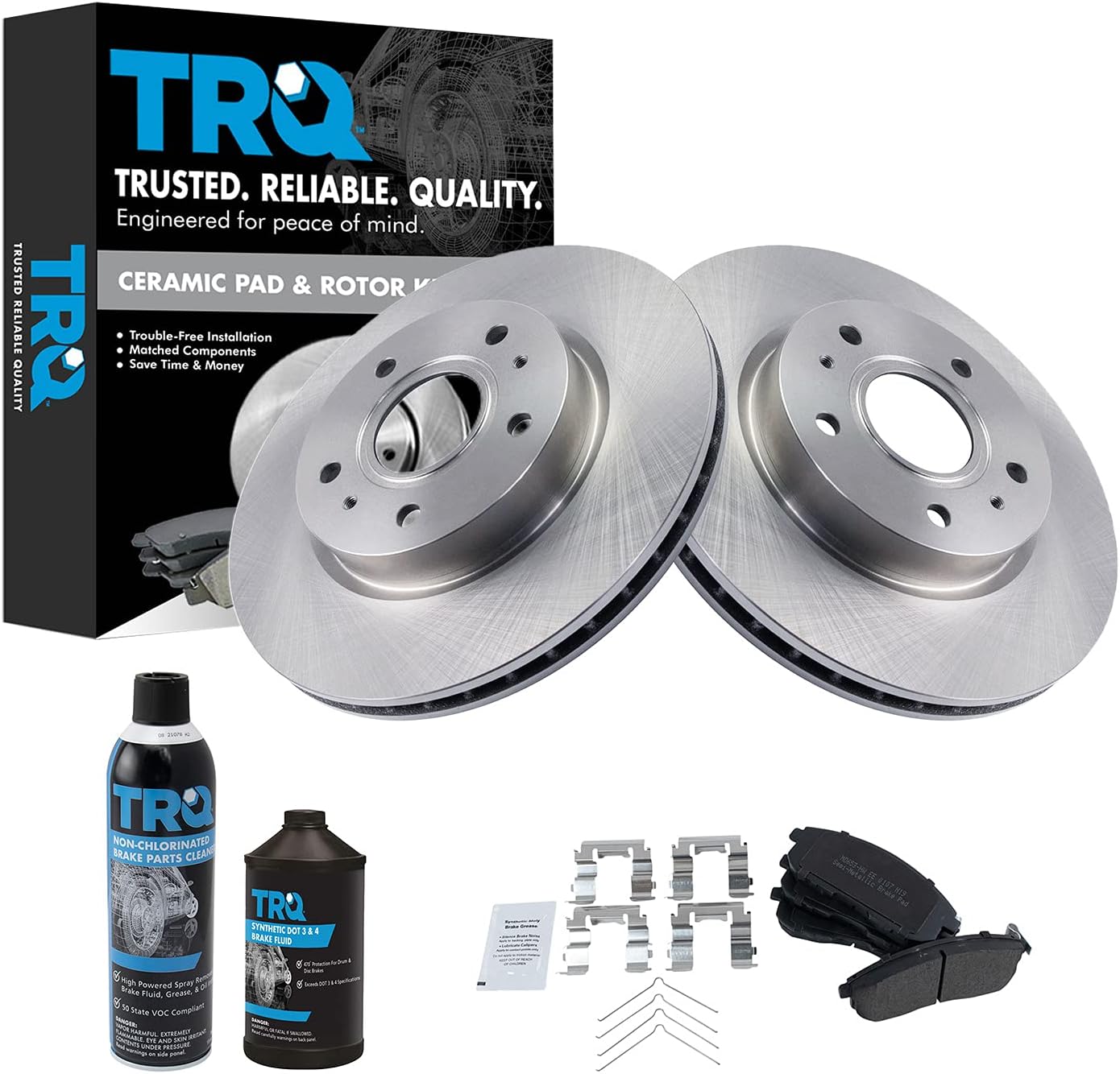 TRQ Front Brake Pad & Rotor Kit for 2007-2008 Suzuki SX4