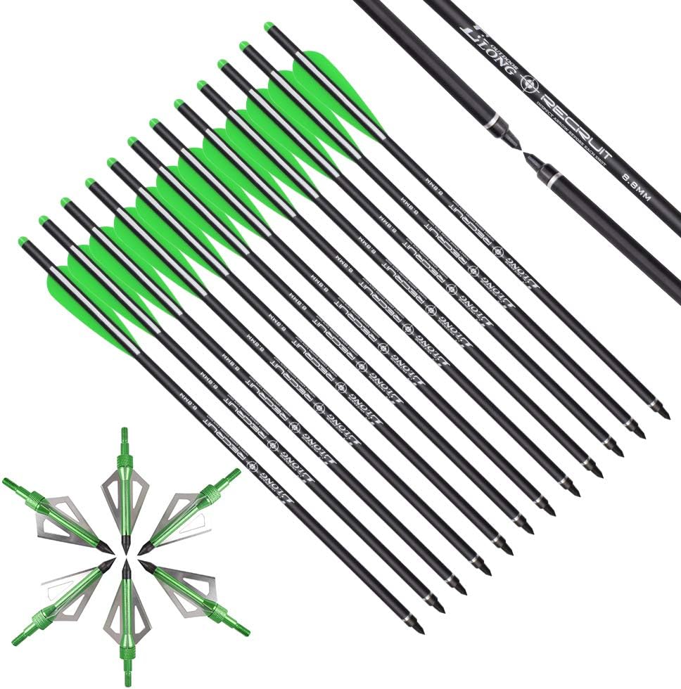 Elong Crossbow Bolts 20 Inch Carbon Arrows for Hunting Practice