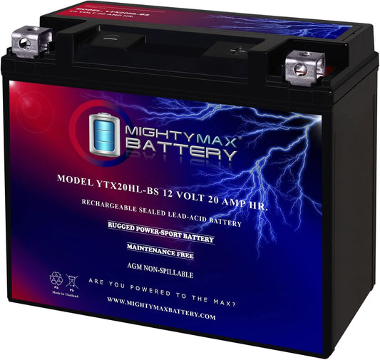 Mighty Max Battery YTX20HL-BS - Reliable 12V Motorcycle Power