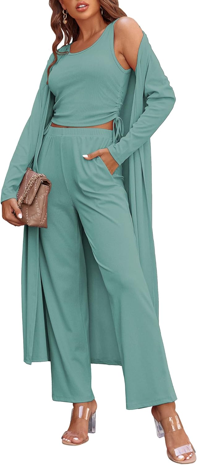 Ekouaer Women's 3 Piece Lounge Set for Stylish Comfort