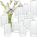 Bud Vases in Bulk Set of 12 - Modern Small Glass Flower Vases