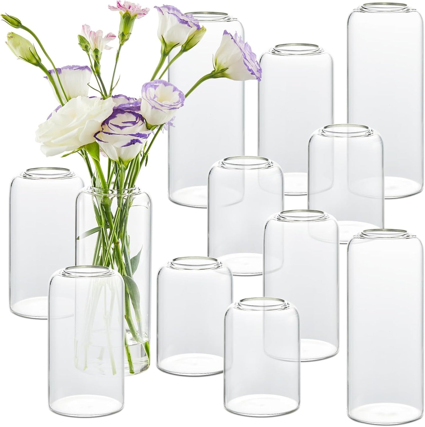 Bud Vases in Bulk Set of 12 for Elegant Home Decor