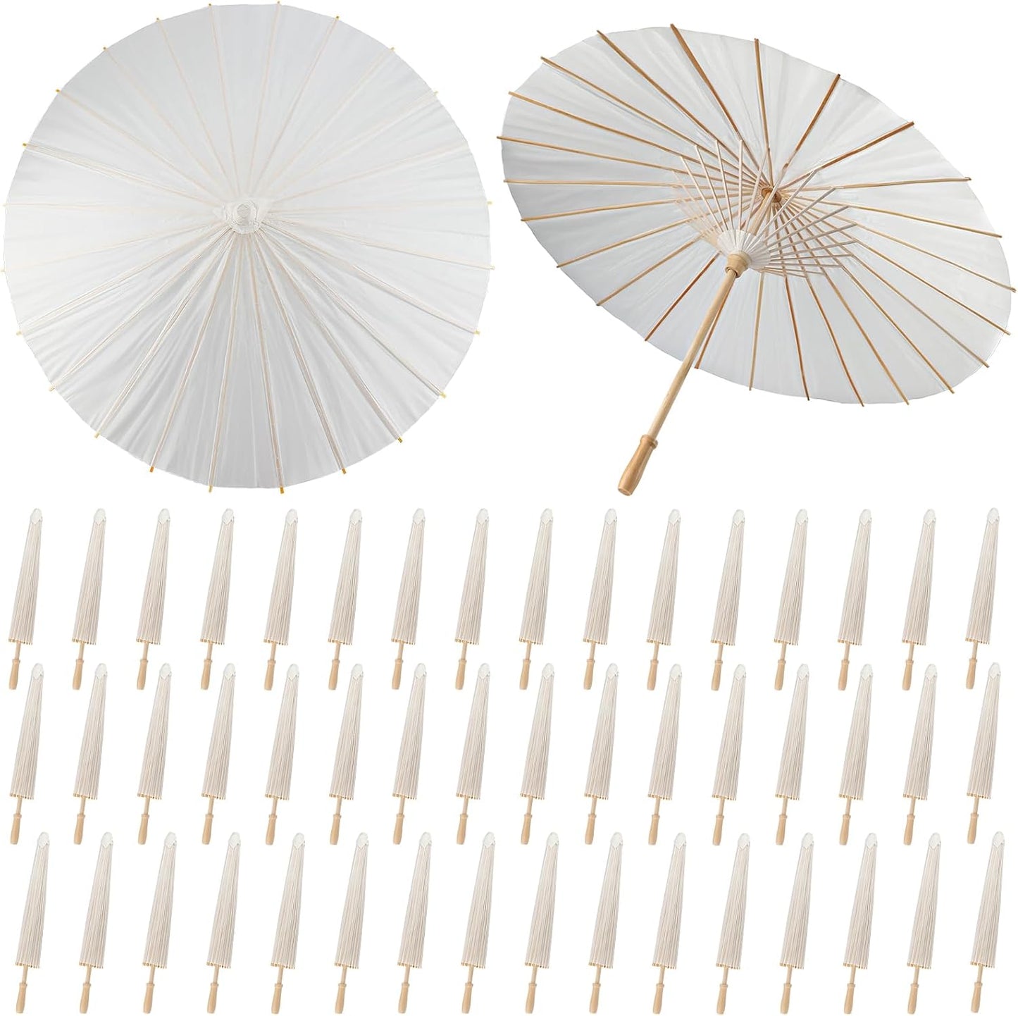 33 Inches Large White Paper Umbrellas for Weddings and Decor