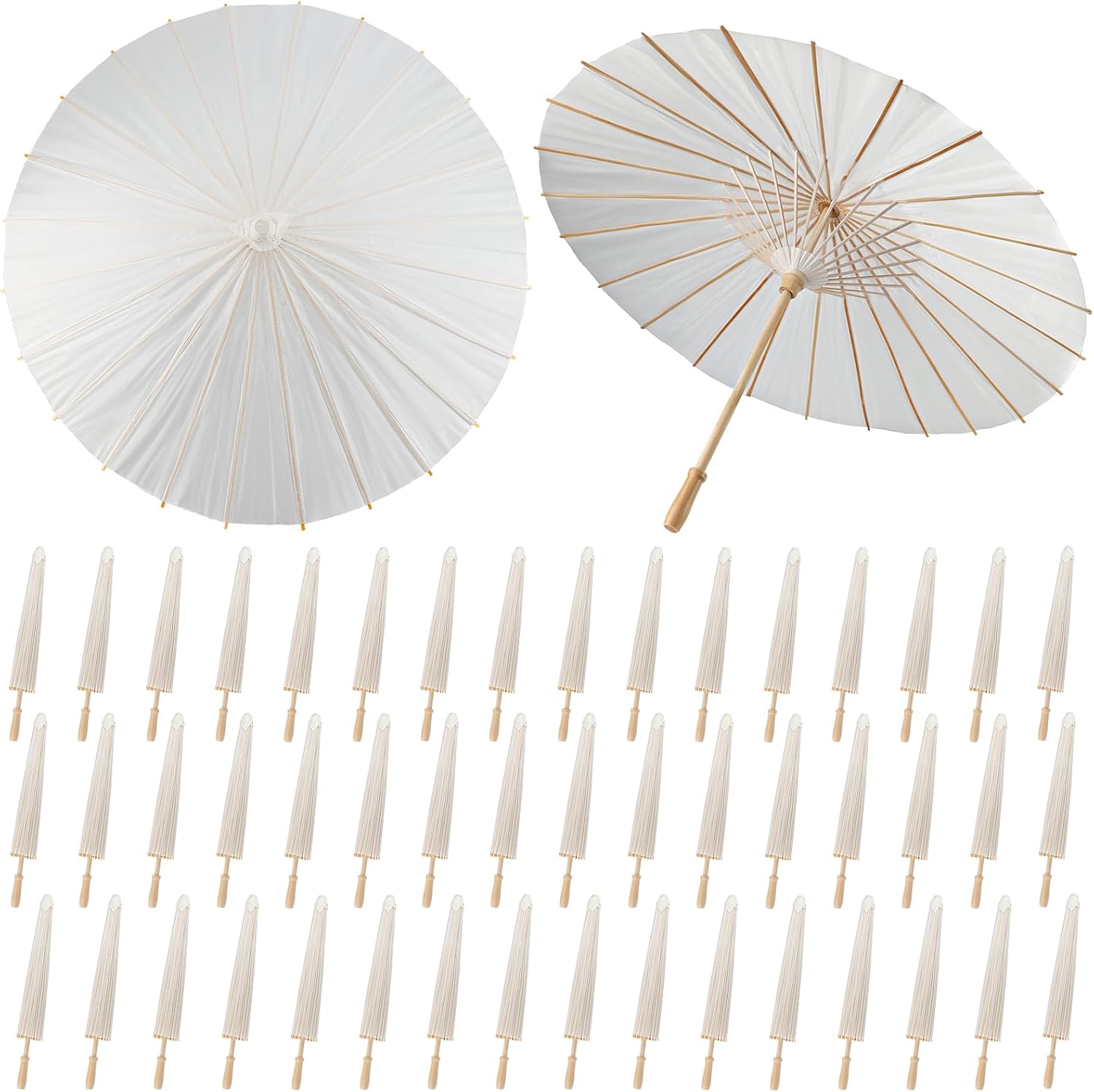 33 Inches Large White Paper Umbrellas for Weddings and Decor