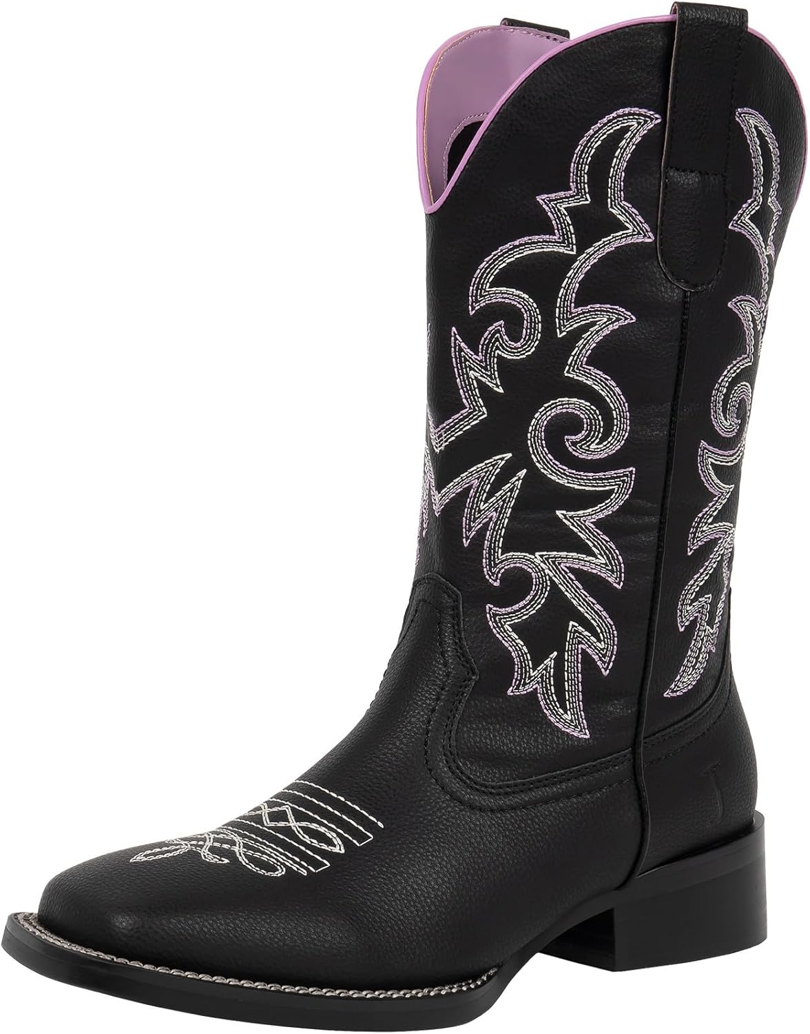 Fashion Cowboy Boots for Women Square Toe Wide Mid Calf Style