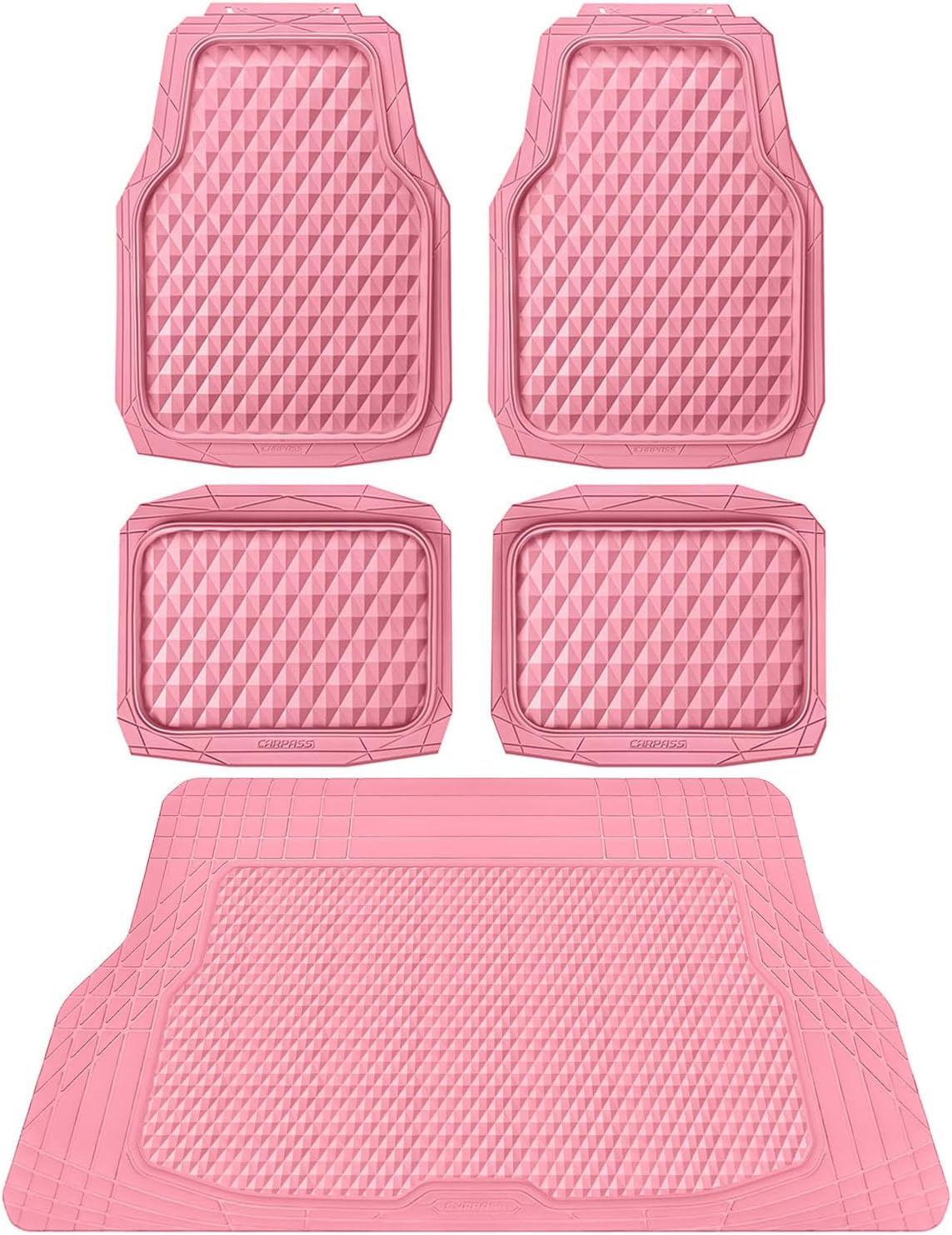 Heavy Duty Rubber Pink Car Floor Mats for All Weather Protection