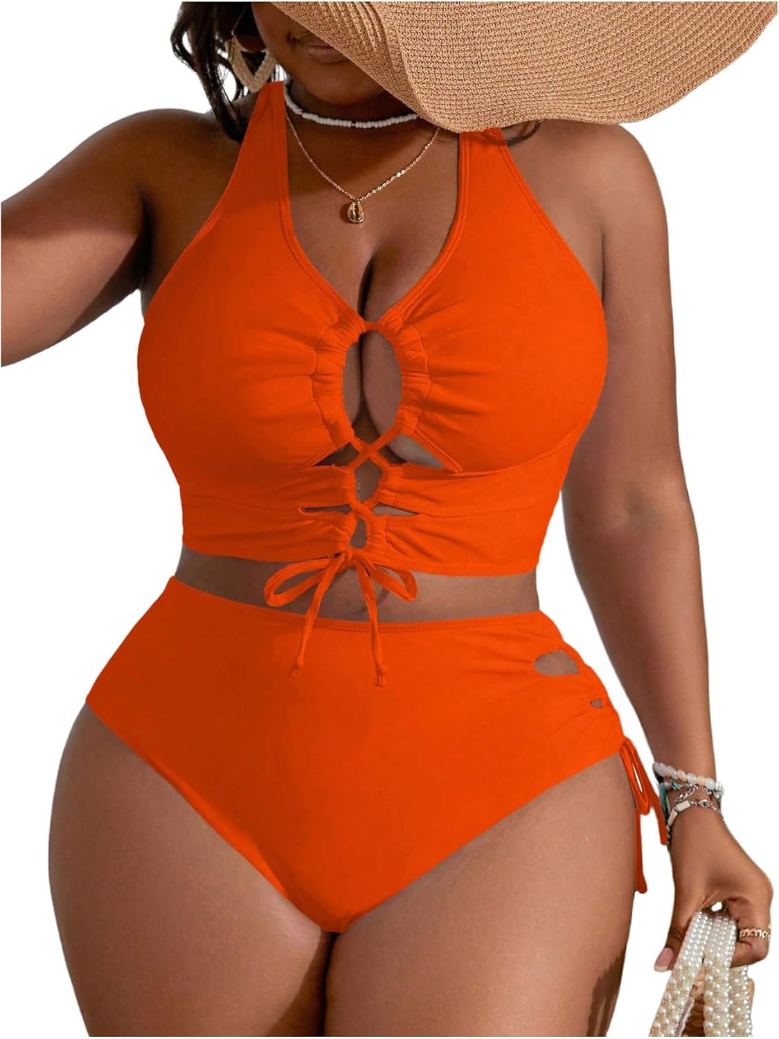 SOLY HUX Women's Plus Size Bikini Set for Stylish Beach Days
