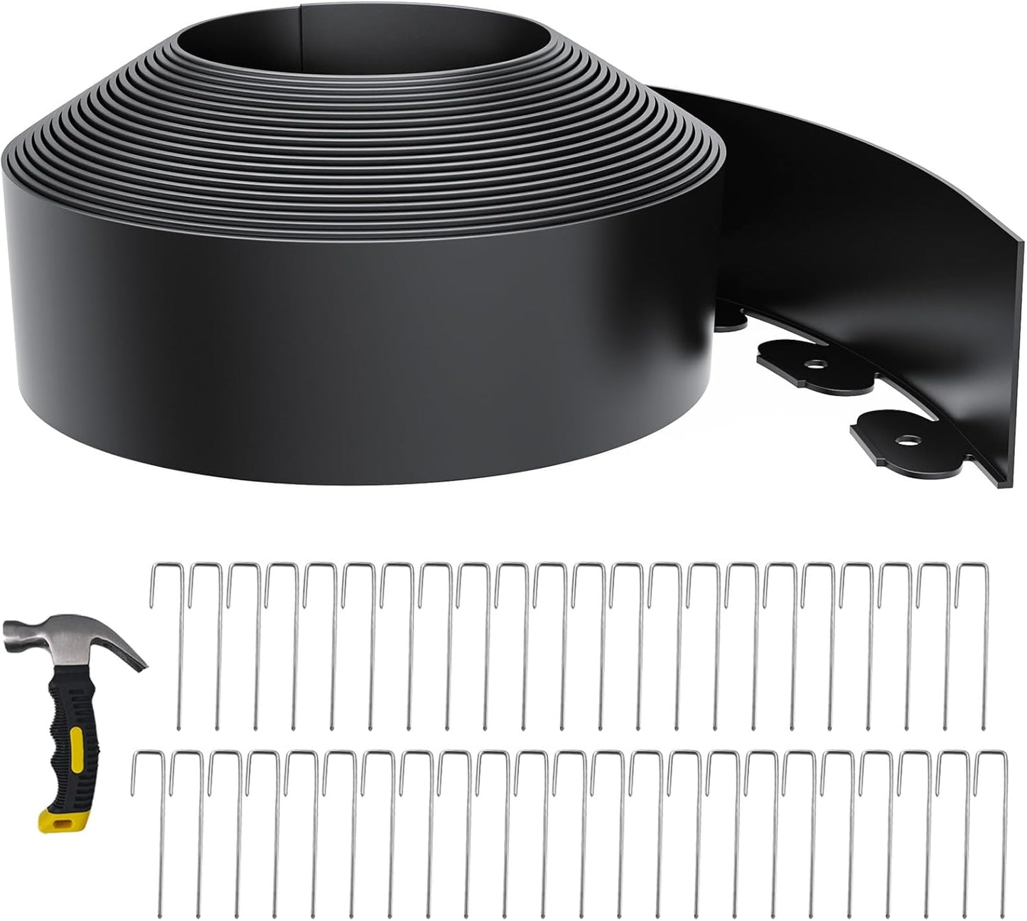 4 Inch Tall 33FT Landscape Edging with Metal Spikes for Gardens