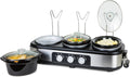 HomeCraft Nostalgia 3-Station 1.5-Quart Oval Slow Cooker Buffet