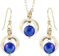 Blue Lapis Lazuli 14K Gold-Filled Pendant Necklace & Earrings Set