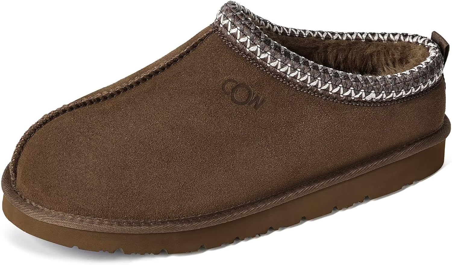 OOW Genuine Suede Slippers for Women with Memory Foam Comfort