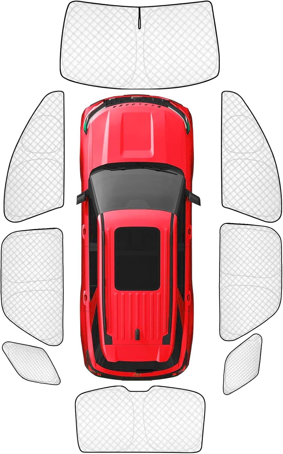 KMF 8pcs Thicken Full Window Sun Shades for Ford Explorer