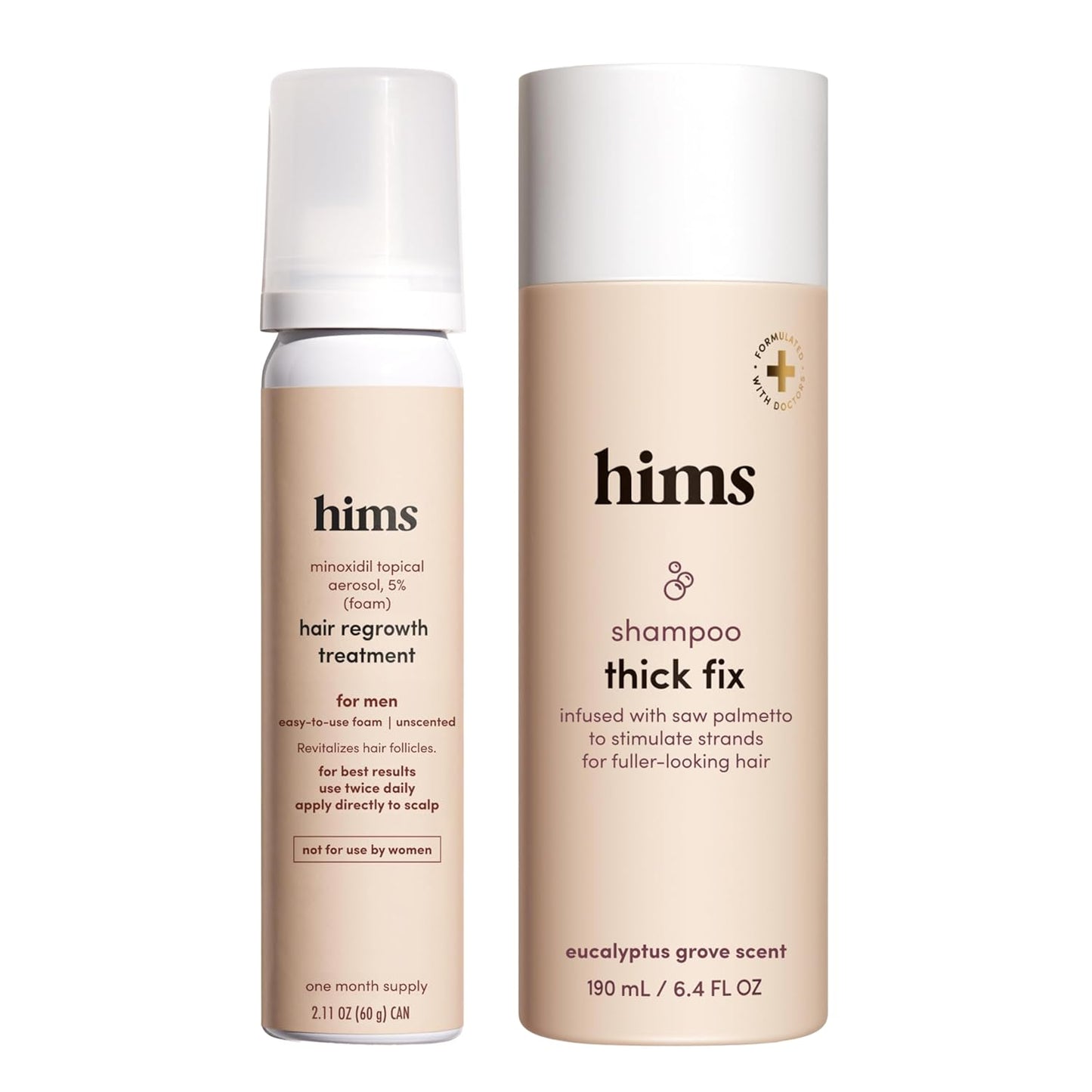 Hims Thick Fix Hair Thickening Shampoo & Minoxidil Foam Set