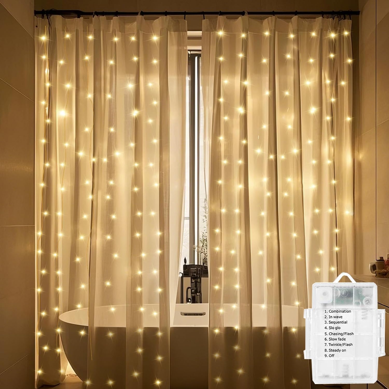 Waterproof Fairy Lights for Shower - 180 LEDs