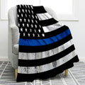 Jekeno Blue Line Police Blanket for Cozy Home Decor Gifts