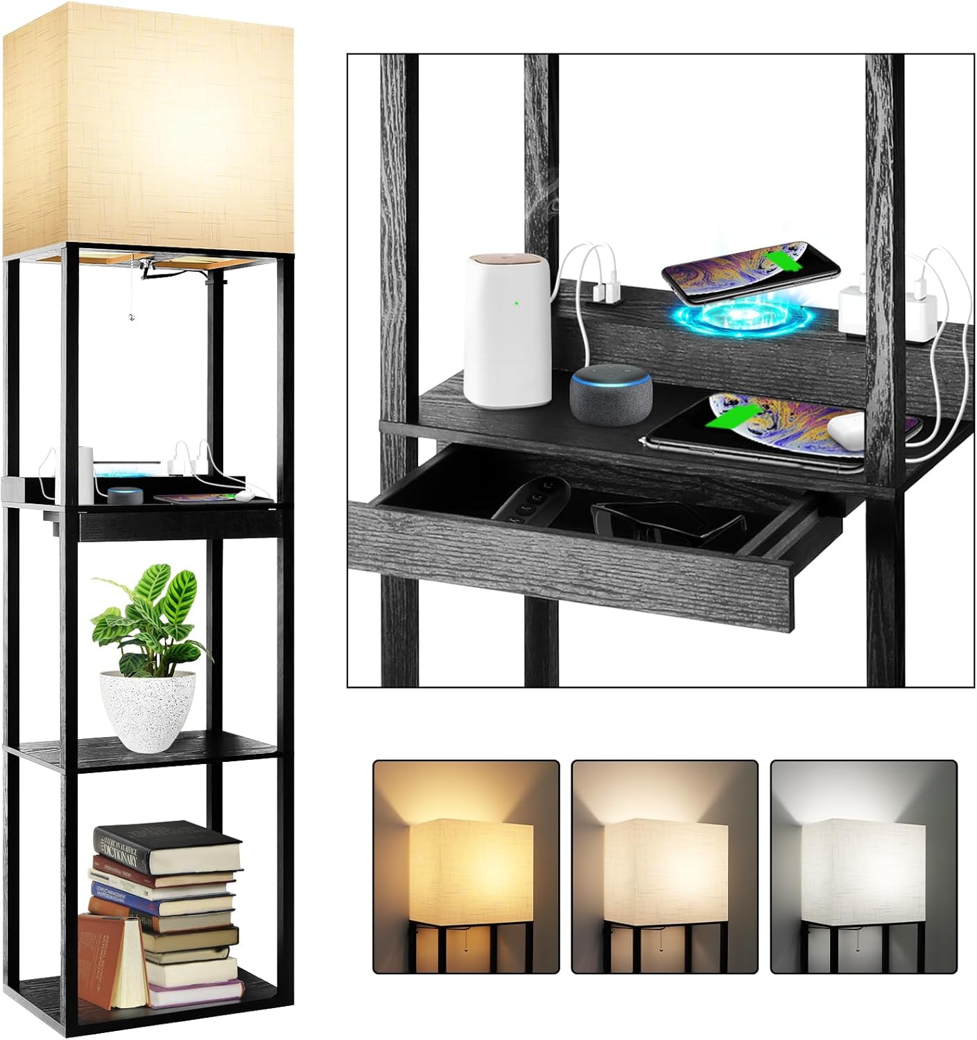 RUNTOP Plus Charging Station Floor Lamp with Wireless Charger