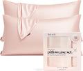 Satin Pillowcase King Size Set of 2 - Cooling, Zippered Comfort