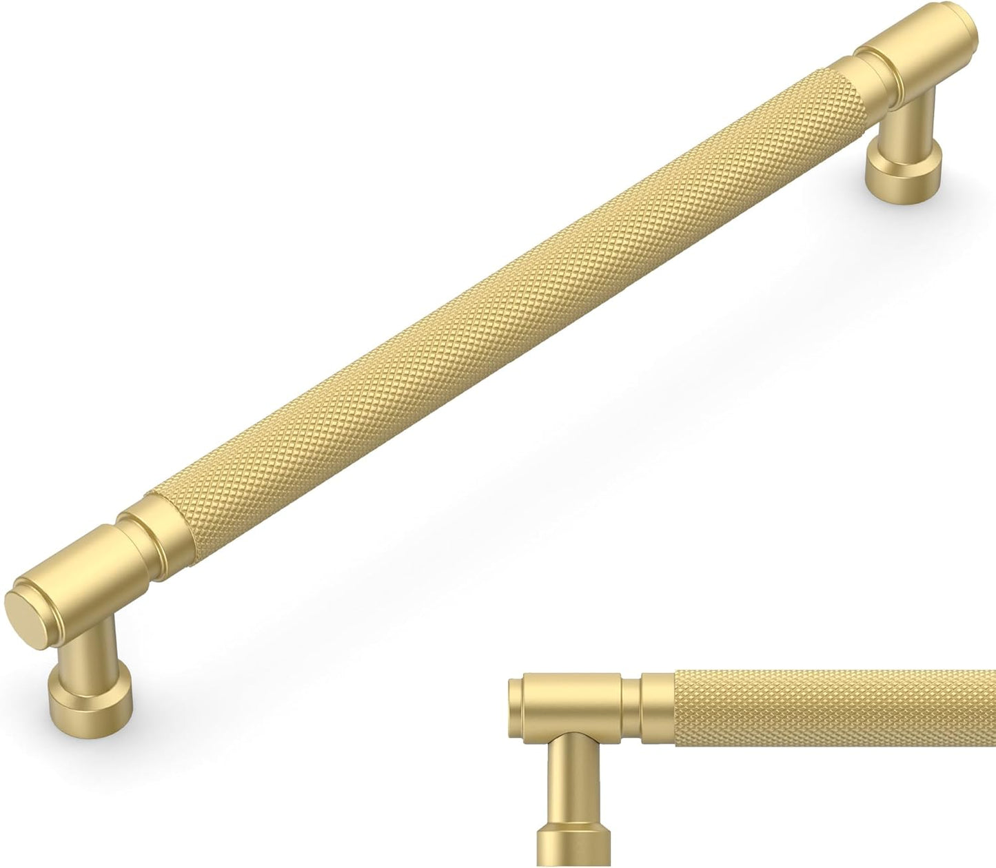 Brushed Gold Knurled Cabinet Pulls for Stylish Home Decor