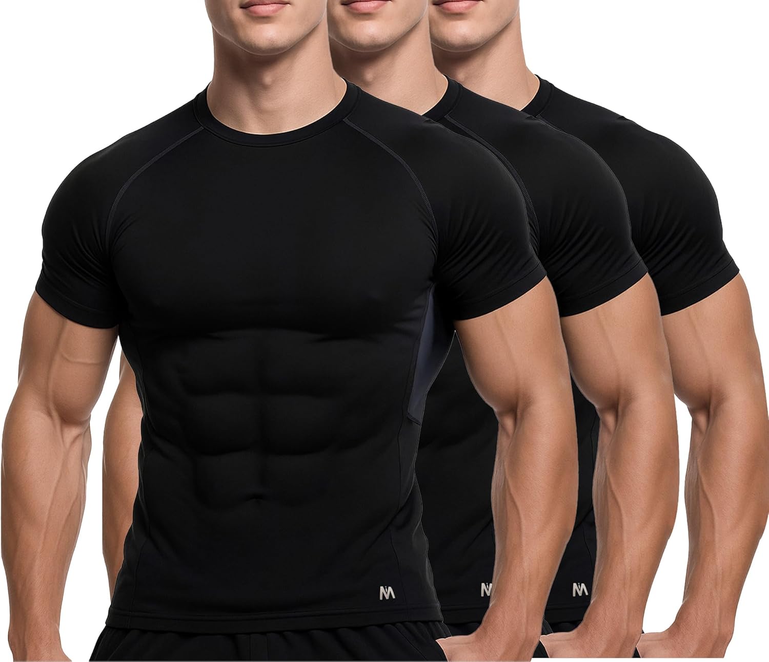 MagnaMan Men's Compression Shirts 3-Pack for Athletic Performance
