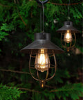 Solar Lantern Hanging Metal 2 Pack - Warm White Outdoor Decor