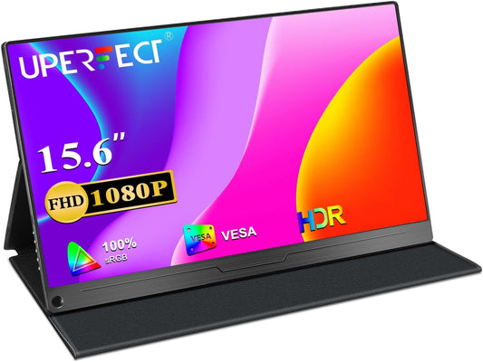 UPERFECT 15.6 FHD Portable Monitor - Travel-friendly Eye Care Screen