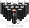 20oz Stainless Steel Skinny Tumblers 16 Pack - Double Wall Insulated