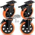 6 Inch Heavy Duty Caster Wheels Load 3000 Lbs with Brake - Dual