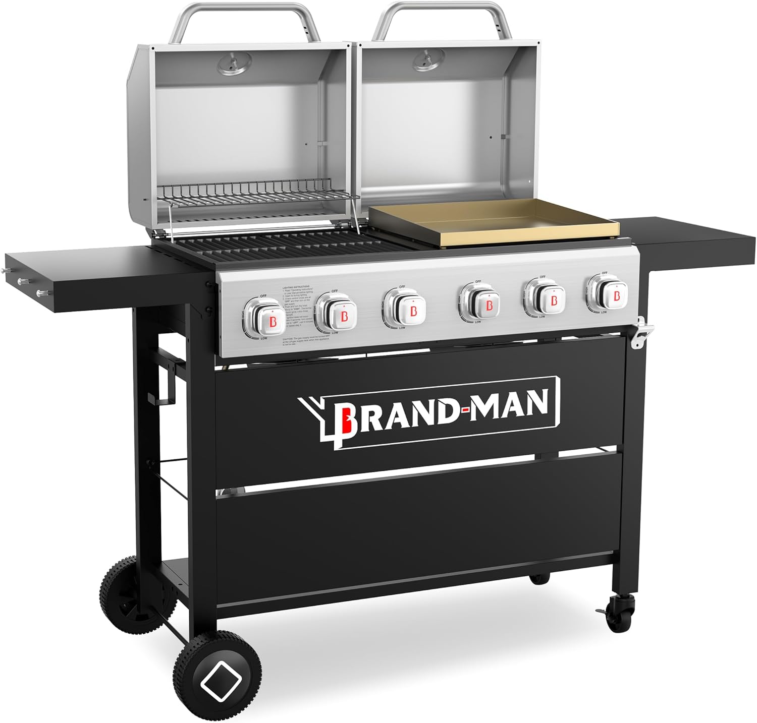 Griddle Grill Combo for Outdoor Cooking with 60,000 BTUs Power