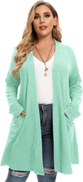 Open Front Knit Cardigan Sweaters for Women Plus Size - Lightweight as