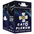 Cat6 Plenum Cable 1000ft Yellow UTP 23AWG 550MHz - Fluke Tested