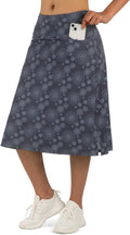 Women's Midi Length Skort with 3 Pockets - Modest 24in Knee Skort at