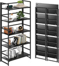 Vintage Multifunctional Folding Bookshelf - Space-Saving 5-Tier
