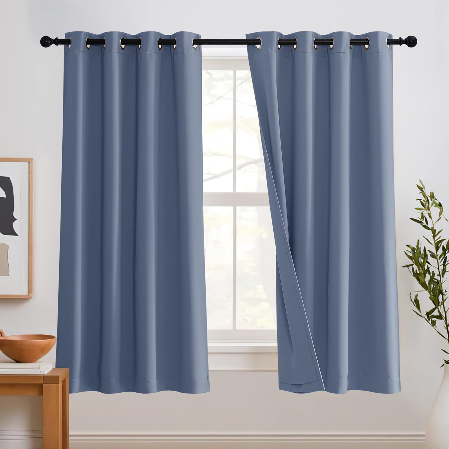 RYB HOME 3-in-1 Soundproof Blackout Thermal Insulated Curtains