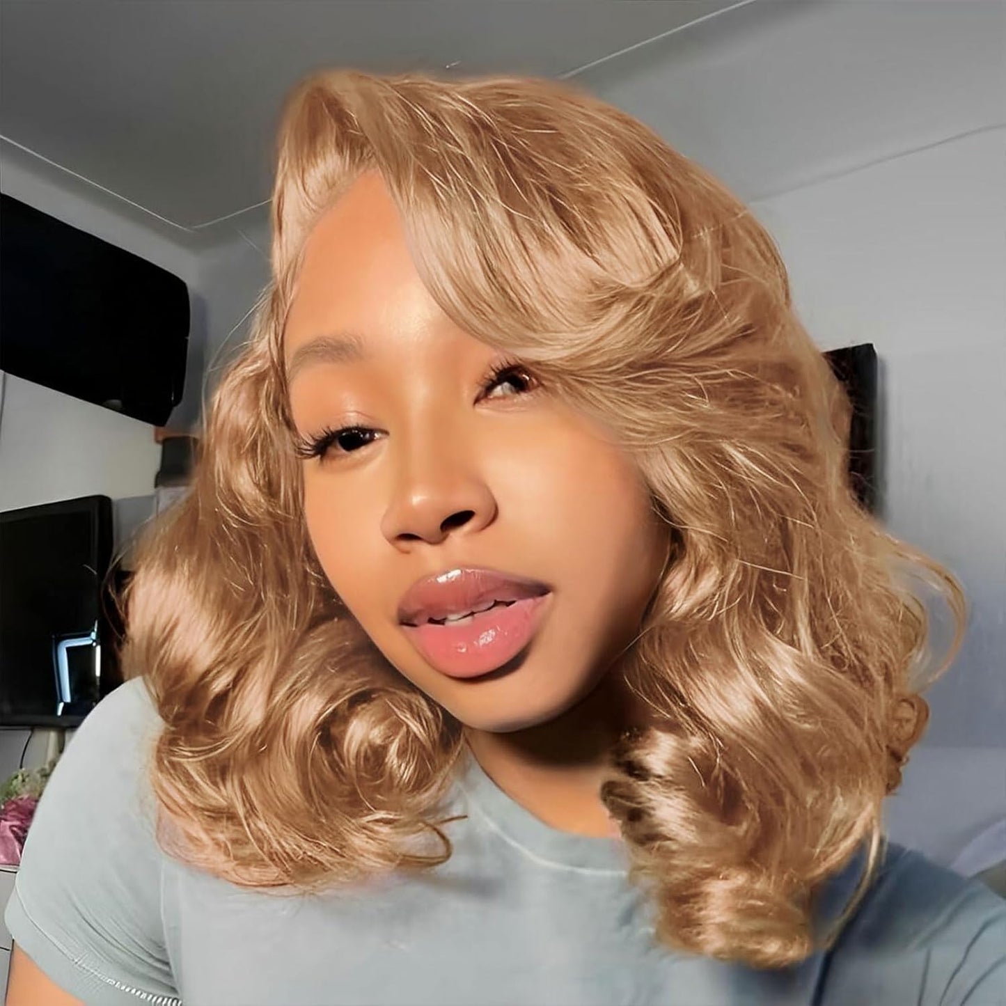 Honey Blonde 5x5 Closure Body Wave Bob Wig for Black Women