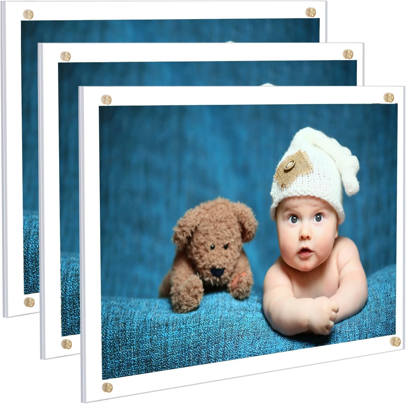 Kalami 3 Pack 8x10 Picture Frame Wall Mount Self Adhesive