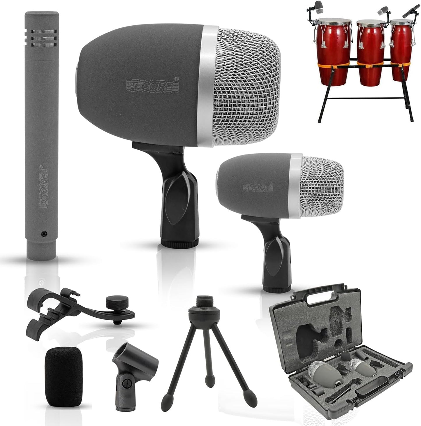 5 CORE Conga Mic Snare Tom Set for Professional Sound Capture