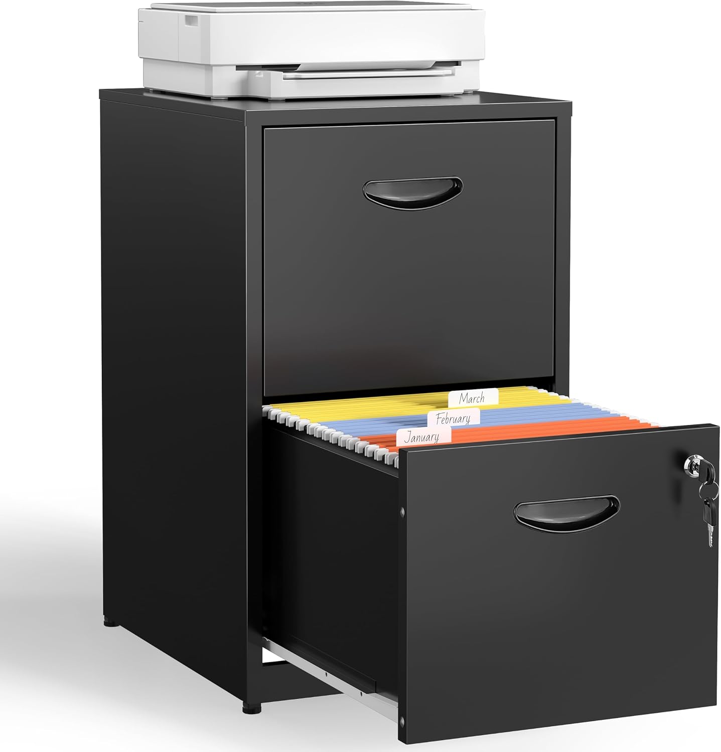 2 Drawer File Cabinet with Lock for Secure Document Storage